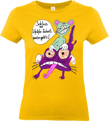Lifestyle-Teilzeit - Arbeit, Zeitarbeit, Wirtschaft, Neoliberalismus, Erschöpfung, Toons - Standard T-Shirt (Frauen)
