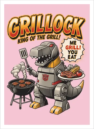 Grillock Me Grill You Eat – Lustiges Retro-Roboter-Dinosaurier-Barbecue