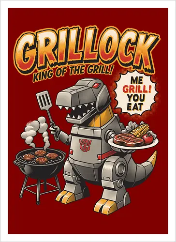 Grillock Me Grill You Eat – Lustiges Retro-Roboter-Dinosaurier-Barbecue