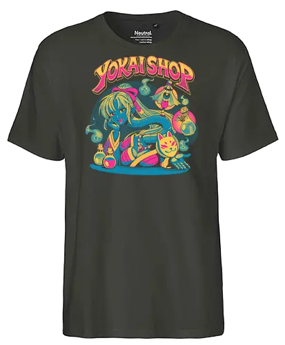 Yokai Shop - anime, animation, game, videogame, yokai, jrpg, rpg - Fairtrade T-Shirt