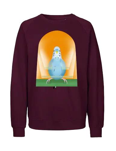 Schaukelnder Wellensittich - Wellensittich, Budgie, Papagei, Sittich, niedlich, parakeet, bird lover, birb - Fairtrade Sweatshirt