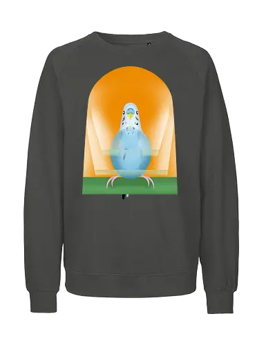 Schaukelnder Wellensittich - Wellensittich, Budgie, Papagei, Sittich, niedlich, parakeet, bird lover, birb - Fairtrade Sweatshirt