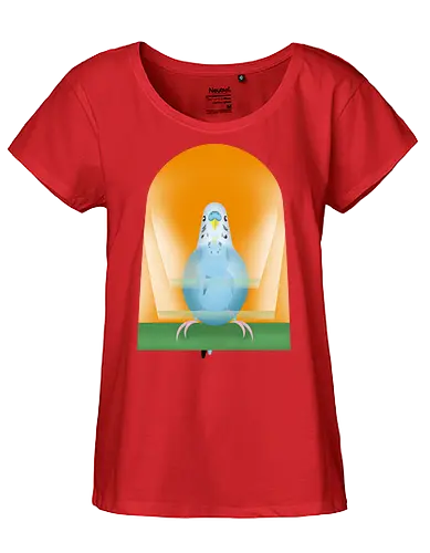 Schaukelnder Wellensittich - Wellensittich, Budgie, Papagei, Sittich, niedlich, parakeet, bird lover, birb - Fairtrade Girl Shirt
