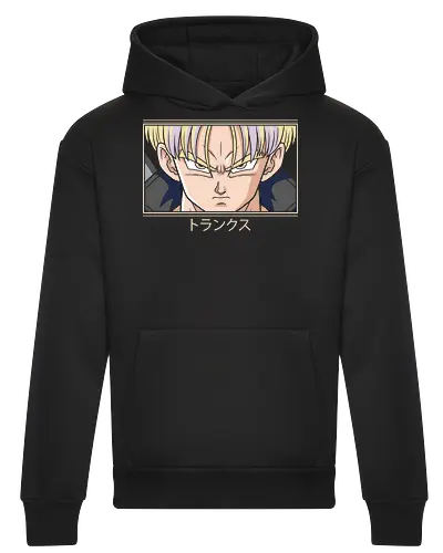  Future Warrior Aesthetic - anime streetwear, retro anime aesthetic, DBZ minimalist art, Trunks Saiyan design, Japanese typography clothing, aesthetic anime print, manga fan apparel, Trunks Torankusu shirt, Future, Dragon shirt - Heavyweight Hoodie