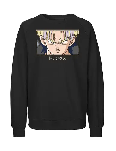  Future Warrior Aesthetic - anime streetwear, retro anime aesthetic, DBZ minimalist art, Trunks Saiyan design, Japanese typography clothing, aesthetic anime print, manga fan apparel, Trunks Torankusu shirt, Future, Dragon shirt - Fairtrade Sweatshirt