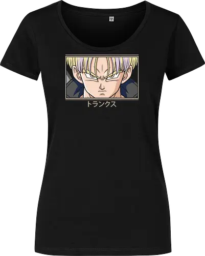  Future Warrior Aesthetic - anime streetwear, retro anime aesthetic, DBZ minimalist art, Trunks Saiyan design, Japanese typography clothing, aesthetic anime print, manga fan apparel, Trunks Torankusu shirt, Future, Dragon shirt - Damen T-Shirt