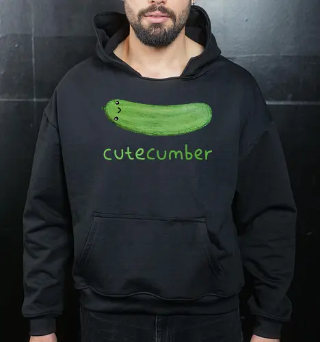 Animierte Grüne Gurke Kleine Augen Schüchtern Wortspiel