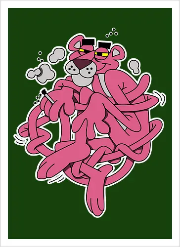 Verschlungener Rosa Panther - Chill Retro Underground Cartoon