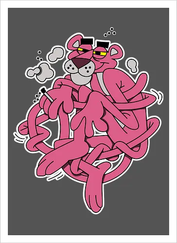 Verschlungener Rosa Panther - Chill Retro Underground Cartoon
