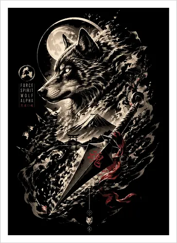 Wolf Sword Under Moonlight