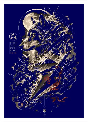 Wolf Sword Under Moonlight