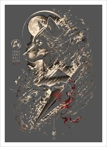 Wolf Sword Under Moonlight