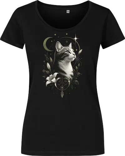 Celestial Cat with Lilies