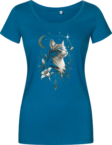 Celestial Cat with Lilies