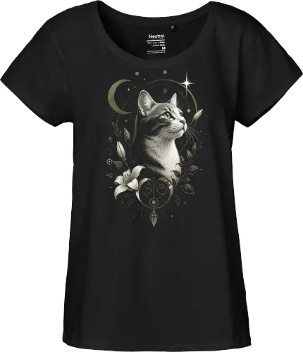 Celestial Cat with Lilies
