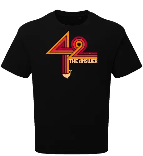 42 The Ultimate Answer - sci fi, 42, book, book lover, bookworm, geek, movies, nerd, nostalgia, outer space, science fiction, space, universe, pop culture, reading - Oversize T-Shirt