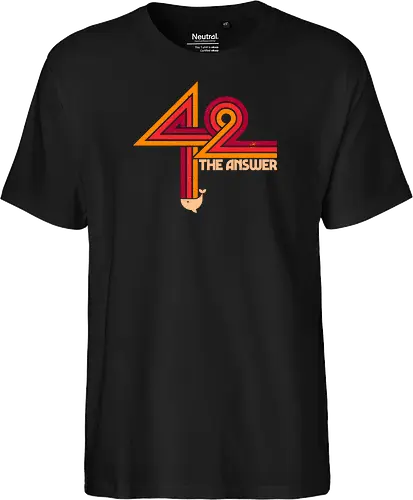 42 The Ultimate Answer - sci fi, 42, book, book lover, bookworm, geek, movies, nerd, nostalgia, outer space, science fiction, space, universe, pop culture, reading - Fairtrade T-Shirt