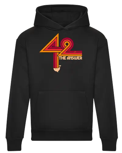 42 The Ultimate Answer - sci fi, 42, book, book lover, bookworm, geek, movies, nerd, nostalgia, outer space, science fiction, space, universe, pop culture, reading - Heavyweight Hoodie