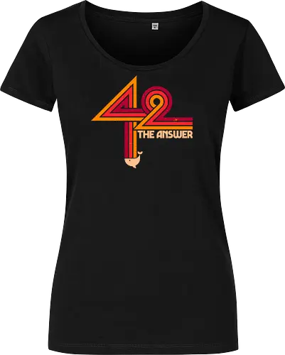 42 The Ultimate Answer - sci fi, 42, book, book lover, bookworm, geek, movies, nerd, nostalgia, outer space, science fiction, space, universe, pop culture, reading - Damen T-Shirt