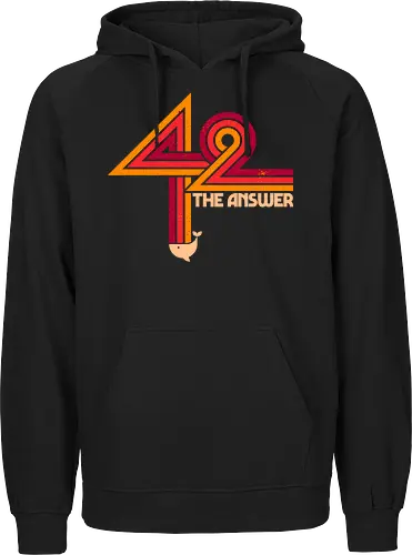 42 The Ultimate Answer - sci fi, 42, book, book lover, bookworm, geek, movies, nerd, nostalgia, outer space, science fiction, space, universe, pop culture, reading - Fairtrade Hoodie
