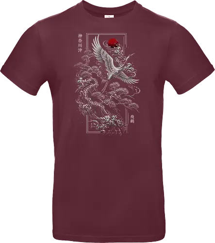Crane with Rising Sun