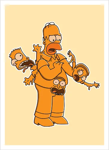 Freaky Gelber Vater - Multiversum Horror Cartoon Fusion