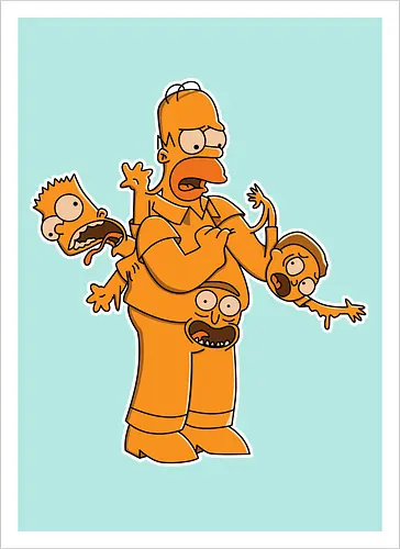 Freaky Gelber Vater - Multiversum Horror Cartoon Fusion