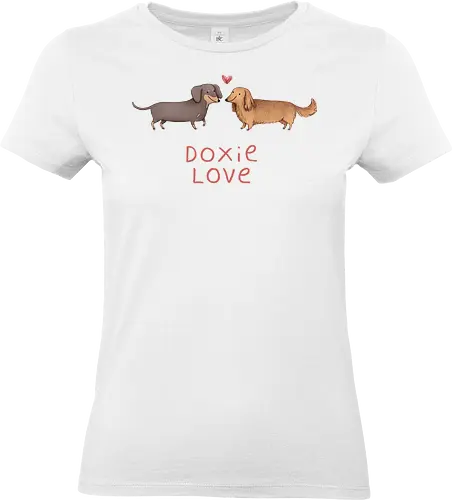 Zwei Lange Hunde Verliebt Rotes Herz Süße Illustration