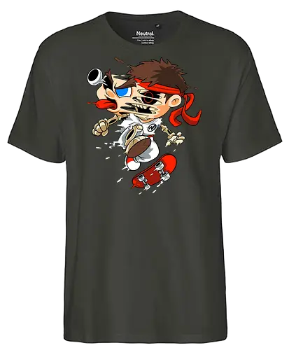 Freaky Skate Kämpfer - Underground Horror Games Kunst - Horror Skate Kämpfer, freaky Games Kunst, Skelett Kämpfer, Ryu Street Fighter, skate, Street Fighter horror, Ryu zumbie, art geek games, Capcom fan art, Street Fighter t-shirt, cartoon horror games, rotes Stirnband Horror, Underground Games Kunst, Cartoon Horror Kampf, Geek Games Druck, Zombie Skate Kämpfer, alternative Kampf Kunst, Horror Game Kunst, Freak Cartoon Kämpfer, urbaner Games Druck, Pop Art Games Horror, Kampf Charakter Horror, Skate Cartoon Horror - Fairtrade T-Shirt