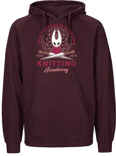 Pharloom Knitting Emblem - Bug Knight, the knight, hollow, indie game, shade, gamer, gaming, video game, lost fleas, silk, song, pale king, grub, sherma - Fairtrade Hoodie