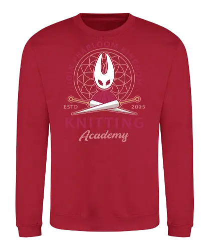 Pharloom Knitting Emblem - Bug Knight, the knight, hollow, indie game, shade, gamer, gaming, video game, lost fleas, silk, song, pale king, grub, sherma - Sweatshirt