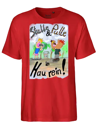 Stulle und Pulle - albern, Alkohol, Wurst, Brot, Brotzeit, Büdchen, Bier - Fairtrade T-Shirt
