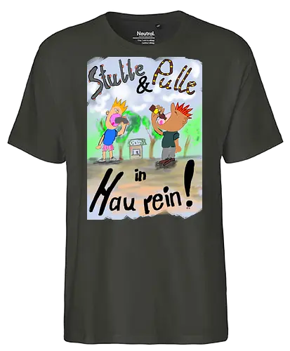 Stulle und Pulle - albern, Alkohol, Wurst, Brot, Brotzeit, Büdchen, Bier - Fairtrade T-Shirt