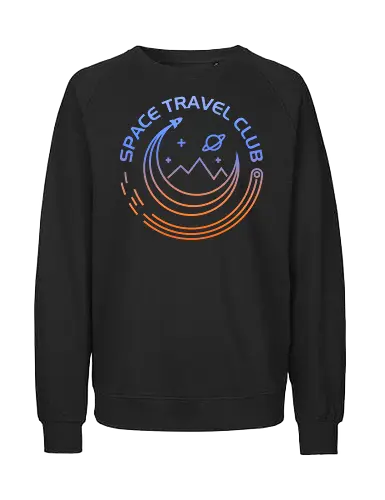 Space Travel Club - outdoors, abstract, adventure, colorful, earth, geometric, globe, landscape, minimal, minimalism, mountain, mountains, nature, simple, travel - Fairtrade Sweatshirt