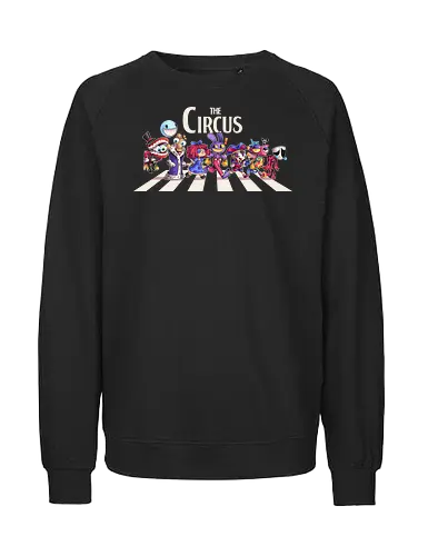 The Circus - cute, circus, digital circus, digital, abbey road, parody, beatles, rock, pomni, caine, jax, gangle, mask, kaufmo - Fairtrade Sweatshirt