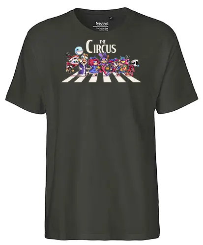 The Circus - cute, circus, digital circus, digital, abbey road, parody, beatles, rock, pomni, caine, jax, gangle, mask, kaufmo - Fairtrade T-Shirt