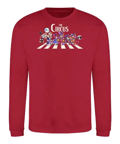 The Circus - cute, circus, digital circus, digital, abbey road, parody, beatles, rock, pomni, caine, jax, gangle, mask, kaufmo - Sweatshirt
