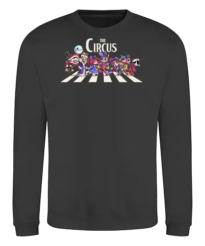 The Circus - cute, circus, digital circus, digital, abbey road, parody, beatles, rock, pomni, caine, jax, gangle, mask, kaufmo - Sweatshirt