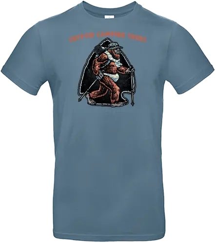 Cryptid Camping Tours - Camping, funny, humor, myth, creature, mystery, outdoor, wildlife, mountains, camper - Standard T-Shirt