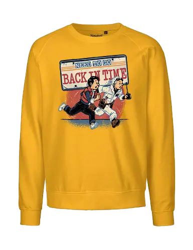 Need to go back in time - Movie, retro, time travel, space, science fiction, adventure, mash up, family, funny, cute - Fairtrade Sweatshirt