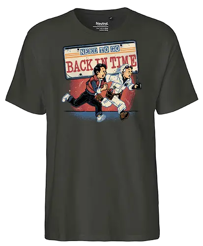 Need to go back in time - Movie, retro, time travel, space, science fiction, adventure, mash up, family, funny, cute - Fairtrade T-Shirt