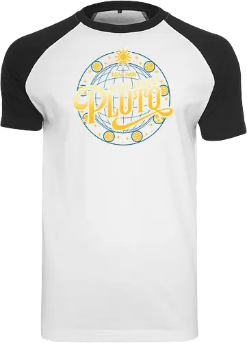 Never forget vintage - pluto, solar system, moon, planets, sun, retro, vintage, funny - Raglan T-Shirt