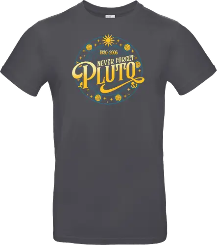 Never forget vintage - pluto, solar system, moon, planets, sun, retro, vintage, funny - Standard T-Shirt