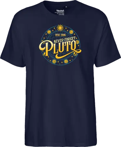 Never forget vintage - pluto, solar system, moon, planets, sun, retro, vintage, funny - Fairtrade T-Shirt