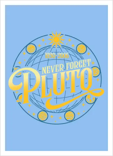 Never forget vintage - pluto, solar system, moon, planets, sun, retro, vintage, funny - Kunstdruck
