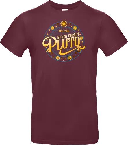 Never forget vintage - pluto, solar system, moon, planets, sun, retro, vintage, funny - Standard T-Shirt