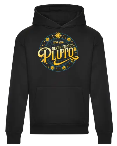 Never forget vintage - pluto, solar system, moon, planets, sun, retro, vintage, funny - Heavyweight Hoodie