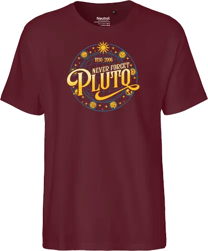 Never forget vintage - pluto, solar system, moon, planets, sun, retro, vintage, funny - Fairtrade T-Shirt