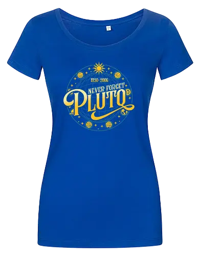 Never forget vintage - pluto, solar system, moon, planets, sun, retro, vintage, funny - Damen T-Shirt