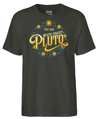 Never forget vintage - pluto, solar system, moon, planets, sun, retro, vintage, funny - Fairtrade T-Shirt